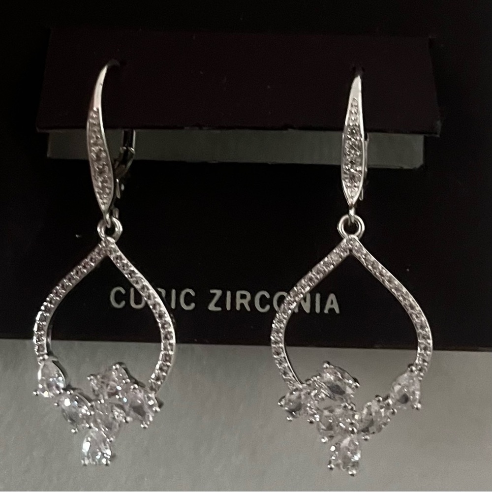 Anne Klein CZ drop earring
